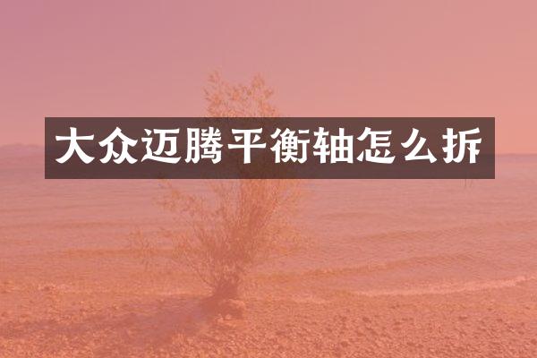 大众迈腾平衡轴怎么拆