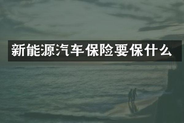 新能源汽车保险要保什么
