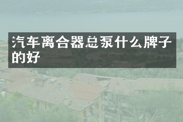 汽车离合器总泵什么牌子的好