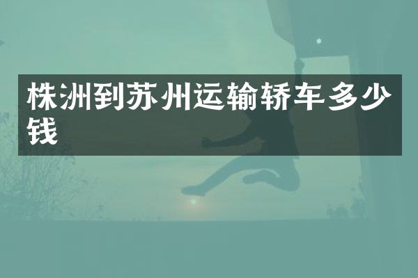株洲到苏州运输轿车多少钱