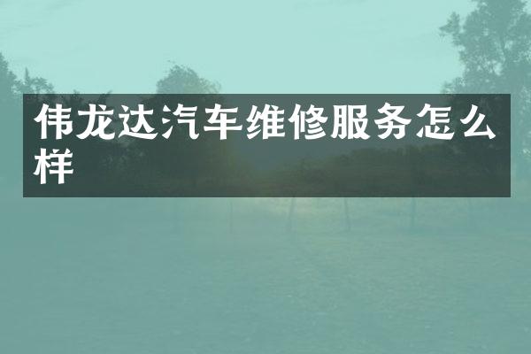 伟龙达汽车维修服务怎么样