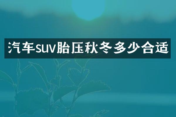 汽车suv胎压秋冬多少合适