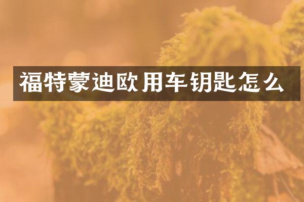 福特蒙迪欧用车钥匙怎么