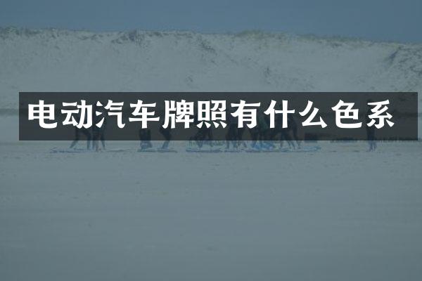 电动汽车牌照有什么色系