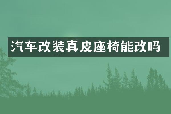 汽车改装真皮座椅能改吗