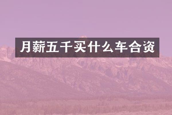 月薪五千车合资