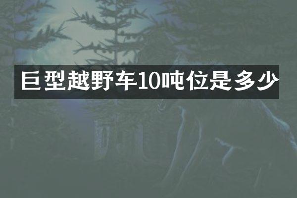 巨型越野车10吨位是多少