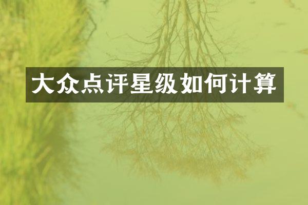 大众点评星级如何计算