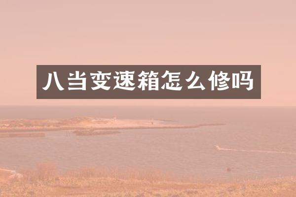 八当变速箱怎么修吗