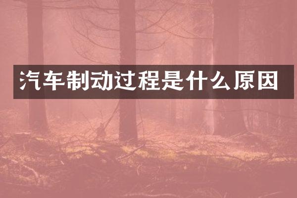 汽车制动过程是什么原因