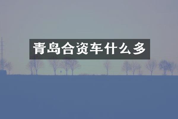 青岛合资车什么多