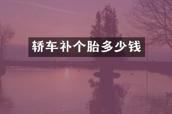 轿车补个胎多少钱