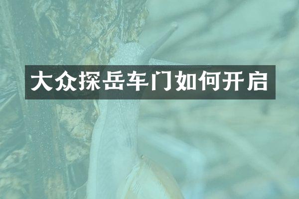 大众探岳车门如何开启