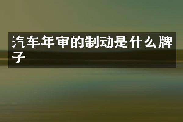 汽车年审的制动是什么牌子