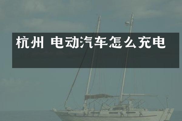 杭州 电动汽车怎么充电桩