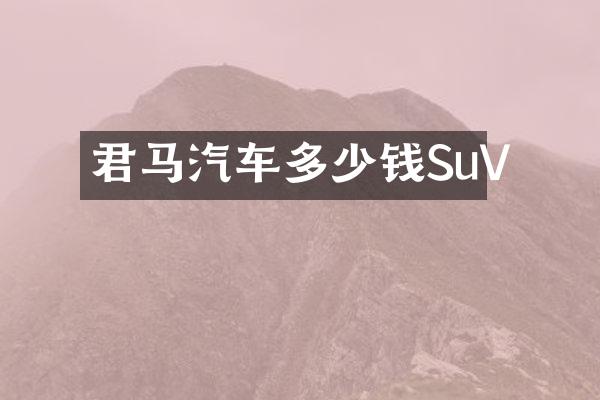 君马汽车多少钱SuV
