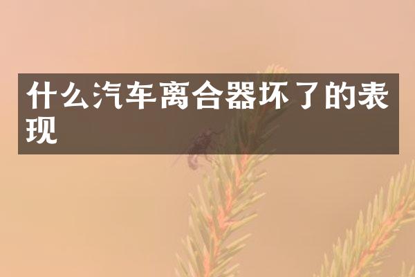 什么汽车离合器坏了的表现