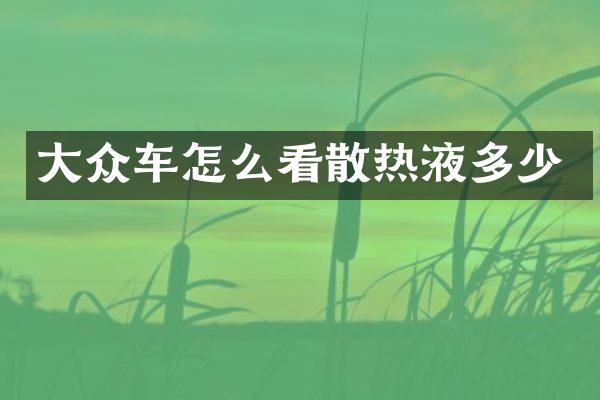 大众车怎么看散热液多少