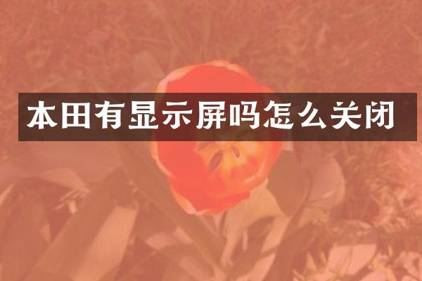 本田有显示屏吗怎么关闭