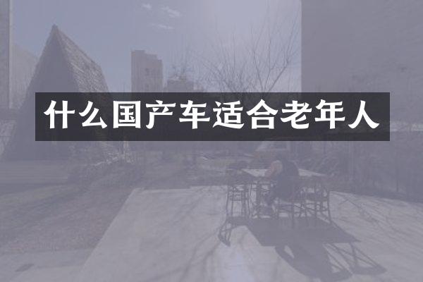 什么国产车适合老年人
