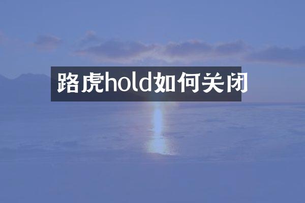 路虎hold如何关闭