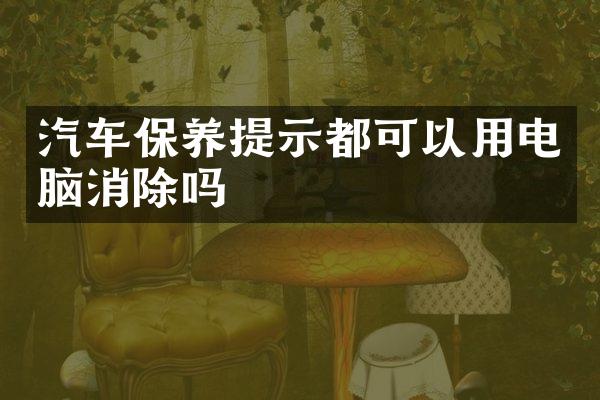 汽车保养提示都可以用电脑消除吗