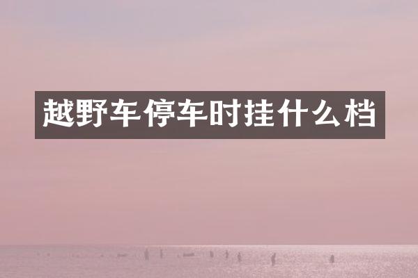 越野车停车时挂什么档
