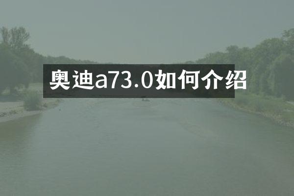 奥迪a73.0如何介绍