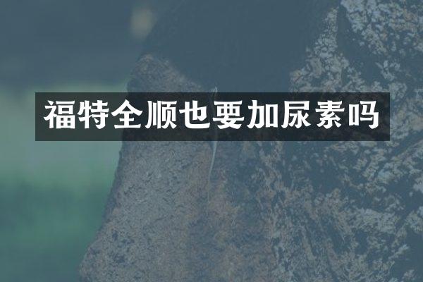 福特全顺也要加尿素吗