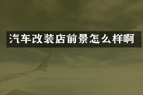 汽车改装店前景怎么样啊
