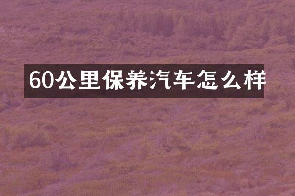 60公里保养汽车怎么样