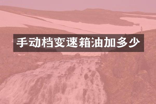 手动档变速箱油加多少