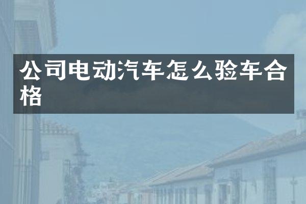 公司电动汽车怎么验车合格