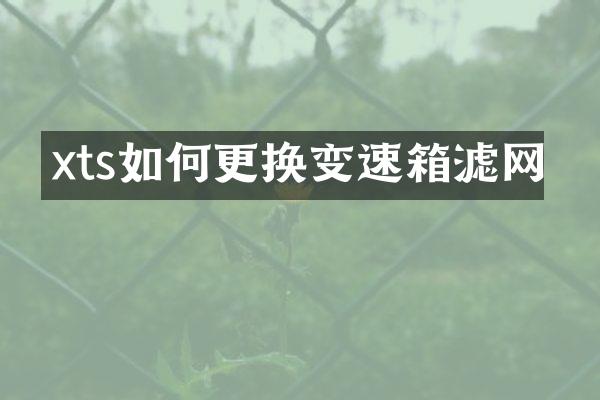 xts如何更换变速箱滤网