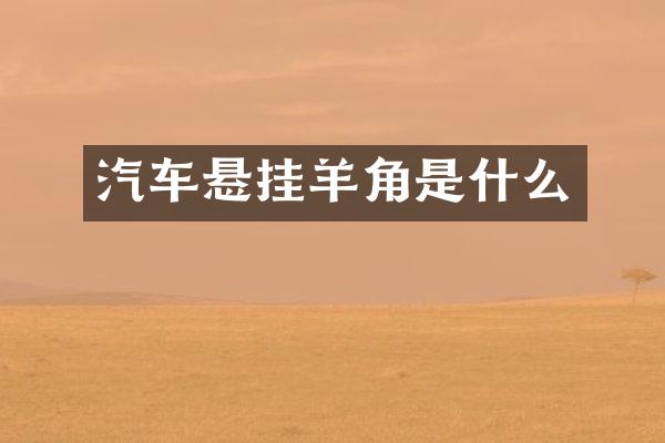 汽车悬挂羊角是什么