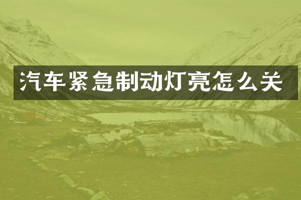汽车紧急制动灯亮怎么关