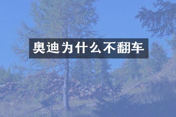 奥迪为什么不翻车