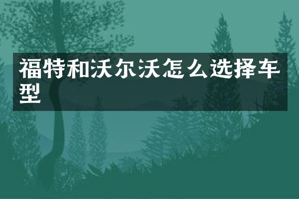 福特和沃尔沃怎么选择车型