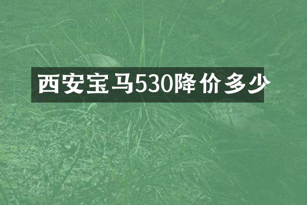 西安宝马530降价多少