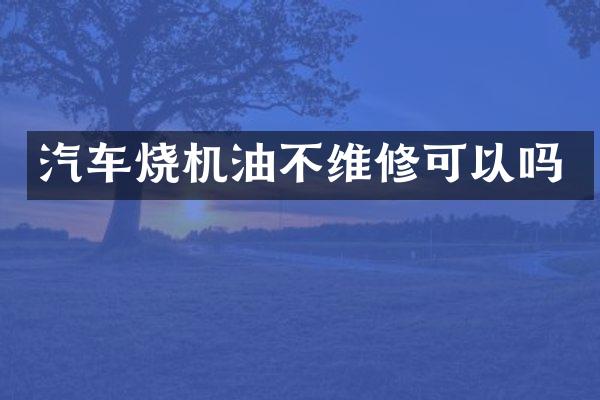 汽车烧机油不维修可以吗