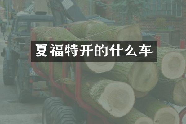 夏福特开的什么车