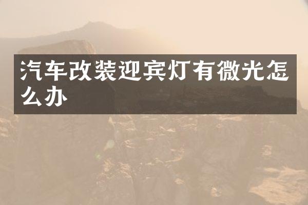 汽车改装迎宾灯有微光怎么办
