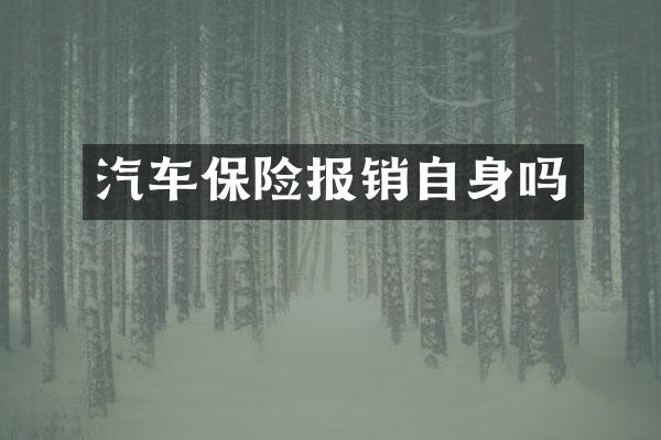 汽车保险报销自身吗