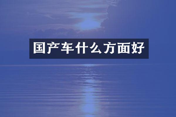 国产车什么方面好