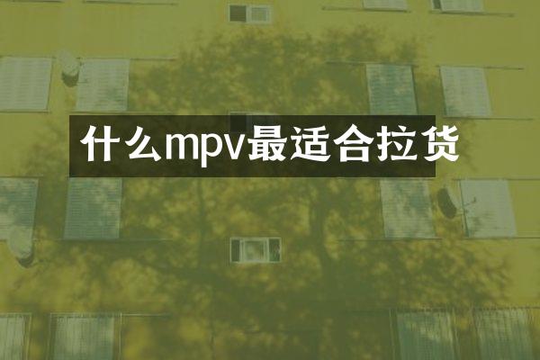 什么mpv最适合拉货