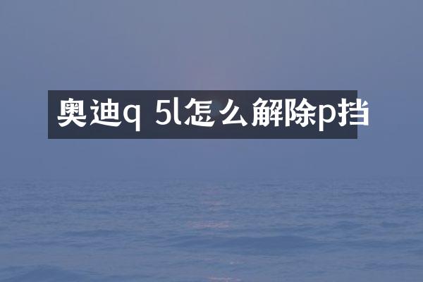 奥迪q 5l怎么解除p挡