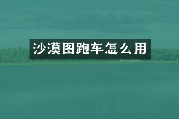 沙漠图跑车怎么用