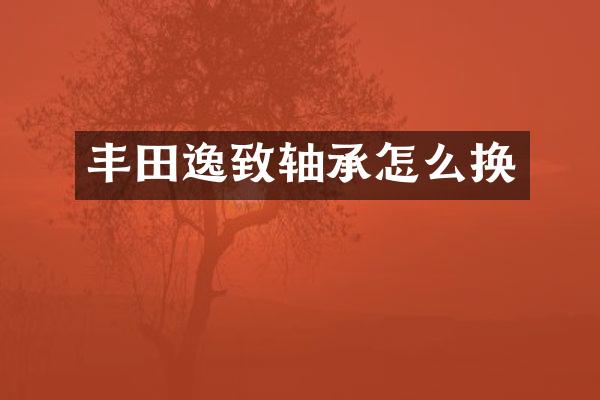 丰田逸致轴承怎么换