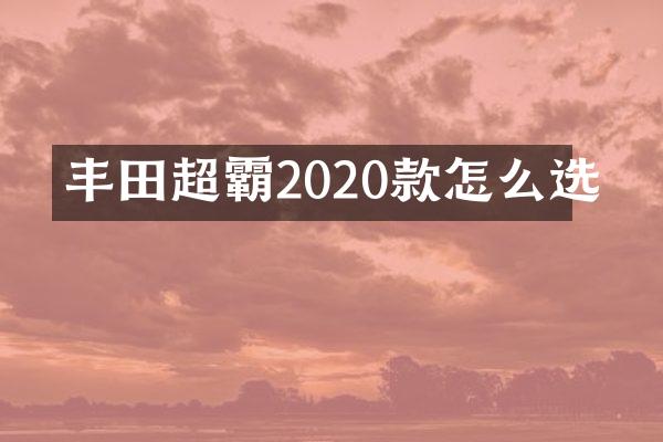 丰田超霸2020款怎么选