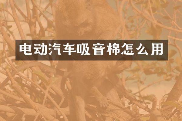 电动汽车吸音棉怎么用